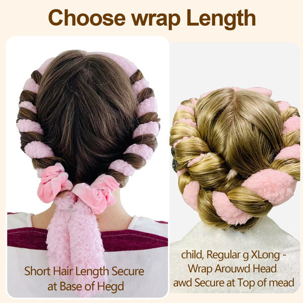 Satin Heat-free Curling Rollers, Lazy Natural Soft Wave DIY Heat-free Curls, Suitable For Overnight Use Before Sleep, Suitable For All Hair Types - Pink, Not Allowed To Be Sold On The Amazon Platform