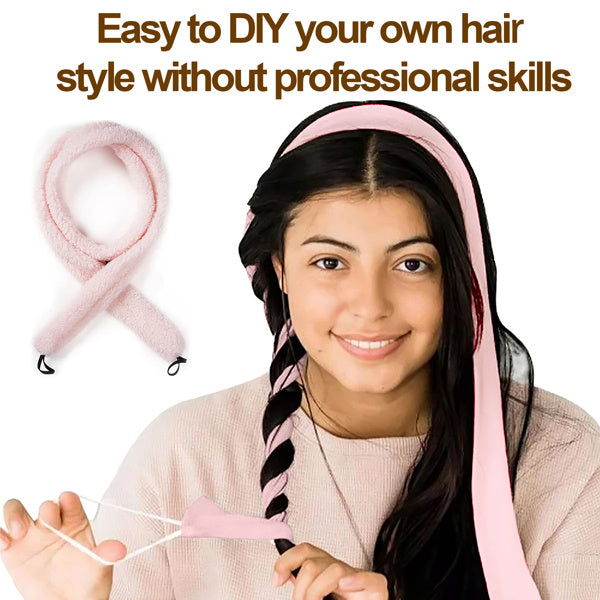 Satin Heat-free Curling Rollers, Lazy Natural Soft Wave DIY Heat-free Curls, Suitable For Overnight Use Before Sleep, Suitable For All Hair Types - Pink, Not Allowed To Be Sold On The Amazon Platform