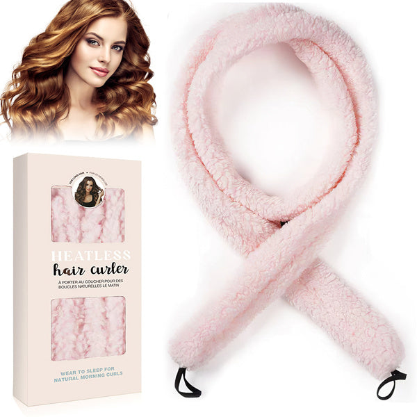 Satin Heat-free Curling Rollers, Lazy Natural Soft Wave DIY Heat-free Curls, Suitable For Overnight Use Before Sleep, Suitable For All Hair Types - Pink, Not Allowed To Be Sold On The Amazon Platform