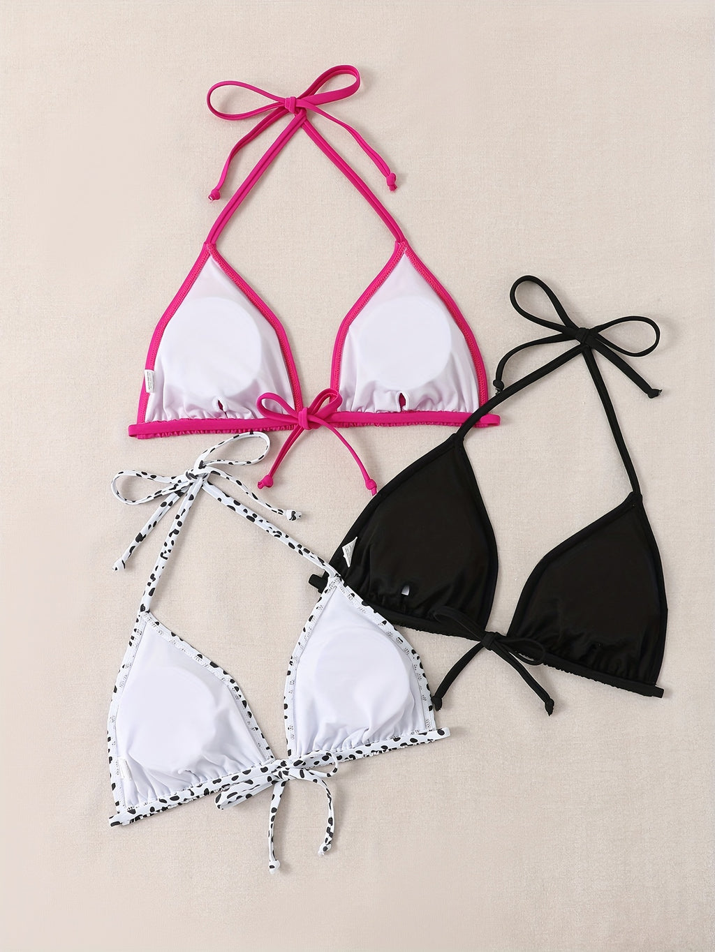 Women's Fashion Bikini Triangle Top Set, Sexy V-shaped Triangle, Three-piece Set