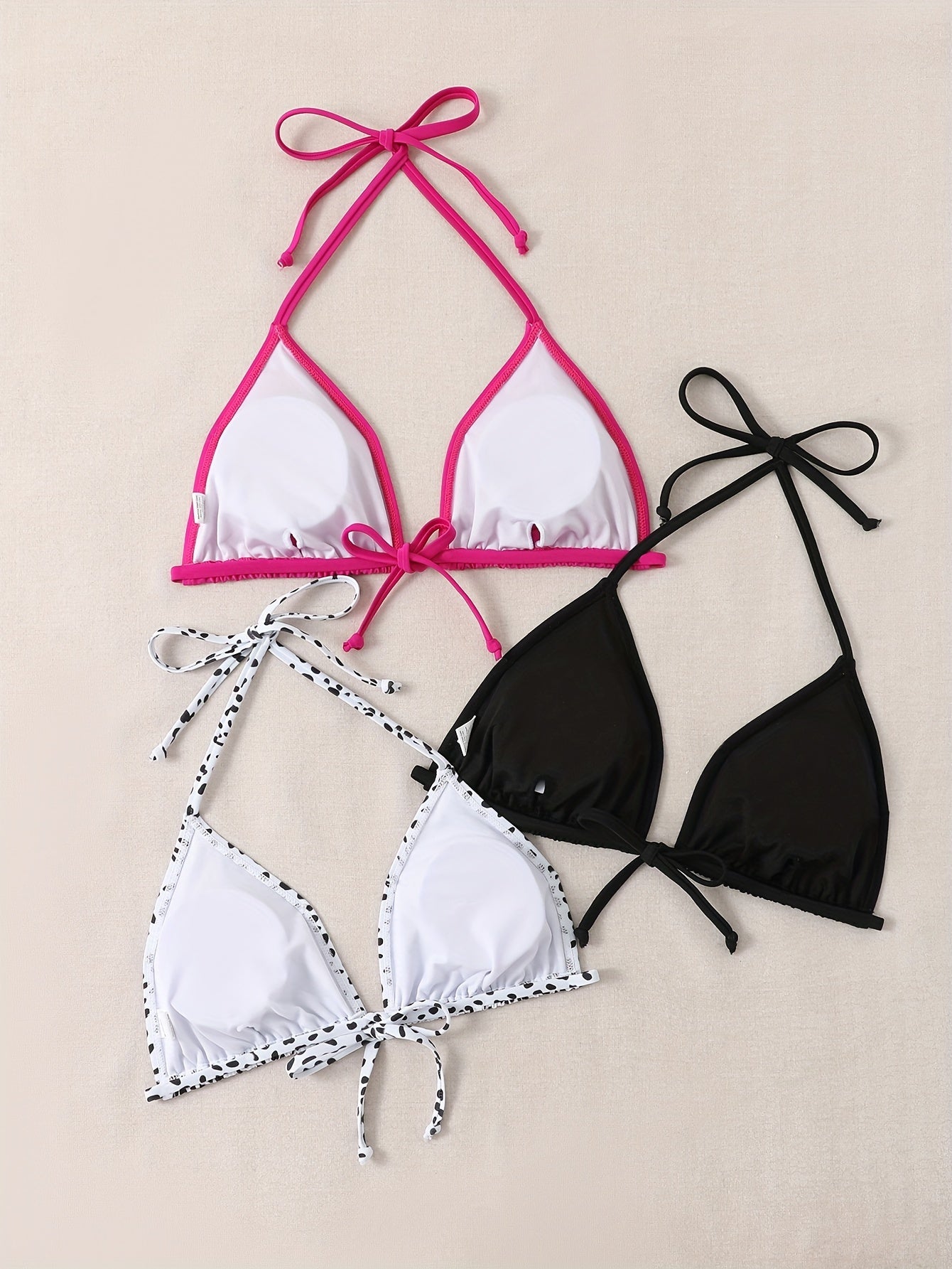 Women's Fashion Bikini Triangle Top Set, Sexy V-shaped Triangle, Three-piece Set