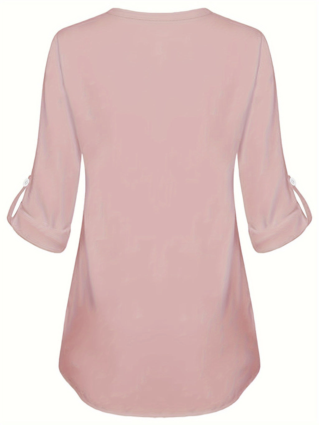 Women's Long Sleeved Simple And Versatile Casual Pearl Button Shirt